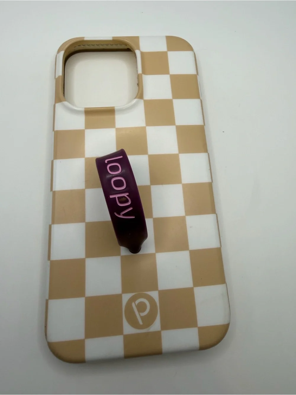 Loopy case Beige Checkerboard Phone Case fits iPhone 13 pro